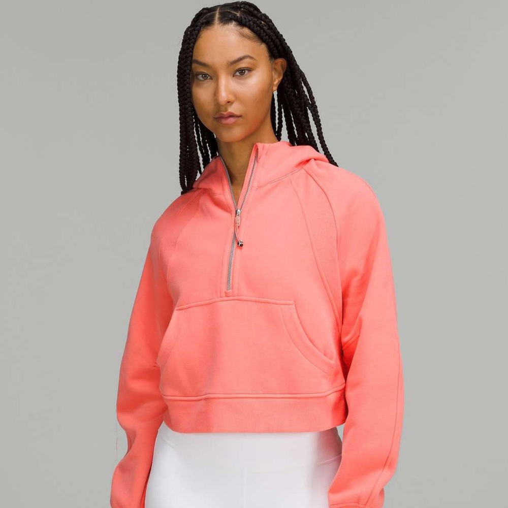 Lululemon Raspberry Cream Scuba Hoodie Cropped